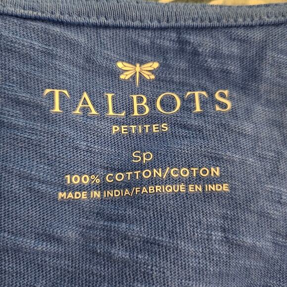 Talbots Petites SP Blue Crochet Cotton Tank Top Layering Blouse - Picture 3 of 8